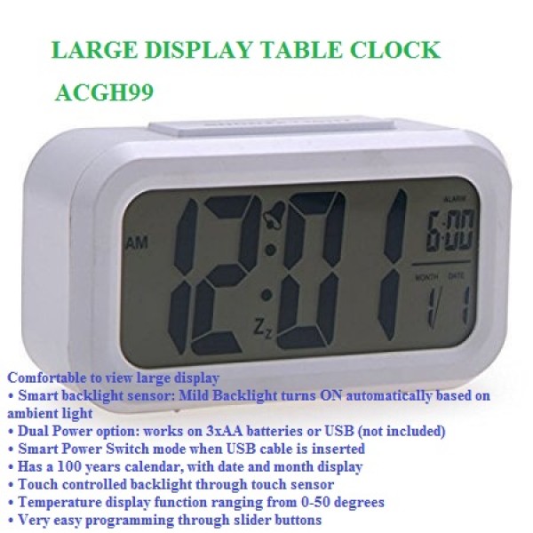 Large Display Digital Table Clock